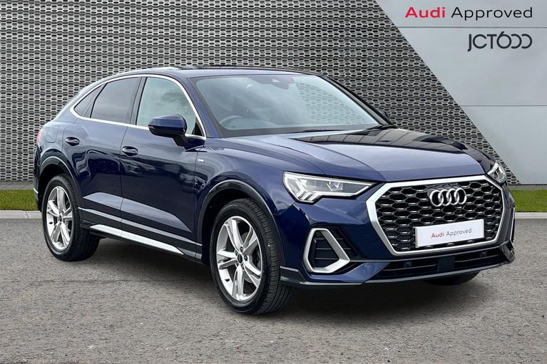 Used 2023 AUDI Q3 1.5 TFSI CoD 35 S line Sportback 5dr Petrol S Tronic Euro 6 (s/s) (150 ps) Navarra Blue Metallic at JCT600