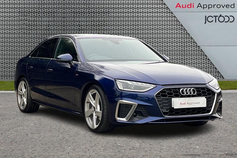 Used 2022 AUDI A4 S line 30 TDI 136 PS S tronic Navarra blue at JCT600