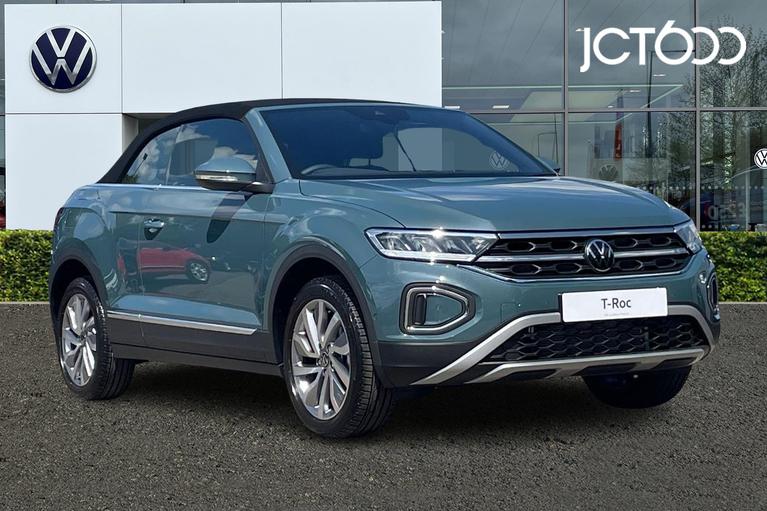 Used ~ Volkswagen T-Roc Cabriolet Style 1.5 TSI 150PS 7-speed DSG Petrol Blue Metallic Black at JCT600