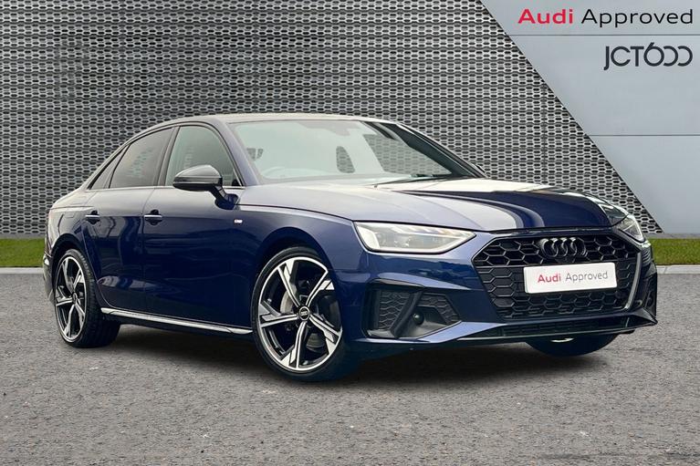 Used 2022 AUDI A4 2.0 TFSI 40 Black Edition Saloon 4dr Petrol S Tronic Euro 6 (s/s) (204 ps) Blue at JCT600