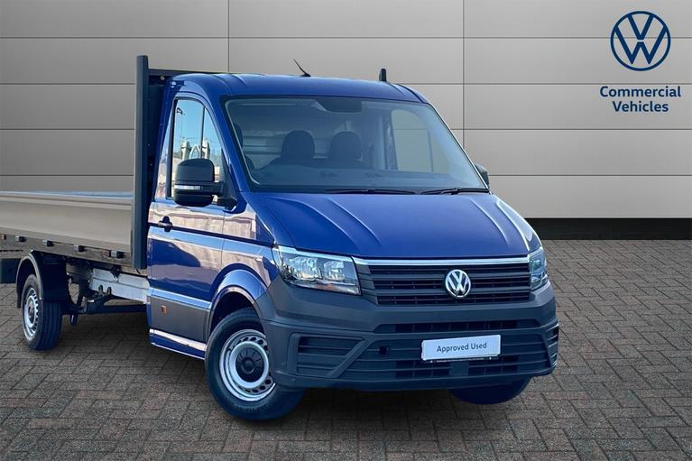 Used 2020 VOLKSWAGEN Crafter CR35 Startline Dropside Manual LWB Euro 6 140ps *AIR CON*CAM BELT JUST CHANGED* Blue at JCT600