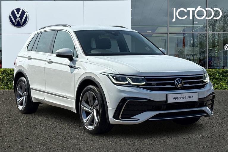 Used 2023 VOLKSWAGEN Tiguan 1.5 TSI R-Line Edition SUV 5dr Petrol DSG Euro 6 (s/s) (150 ps) White at JCT600