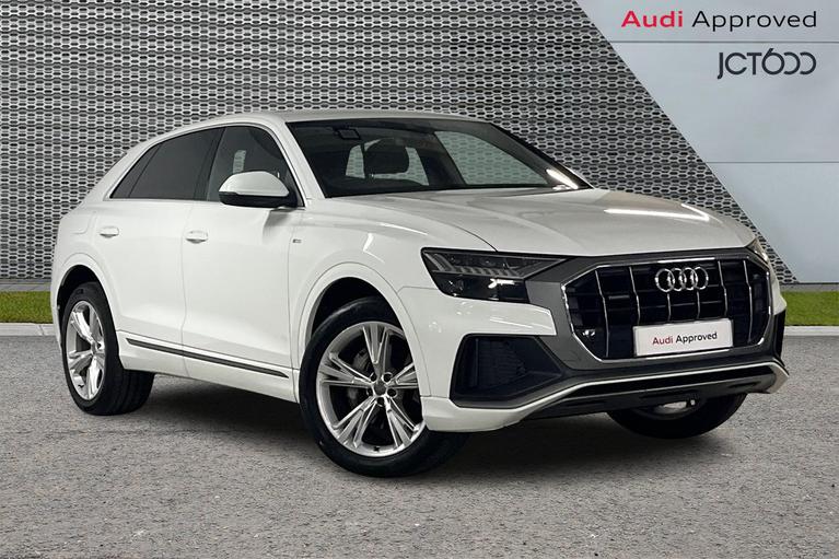 Used 2019 Audi Q8 3.0 TDI V6 50 S line SUV 5dr Diesel Tiptronic quattro Euro 6 (s/s) (286 ps) White at JCT600