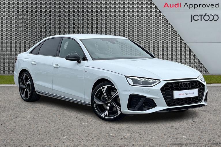 Used 2024 Audi A4 2.0 TFSI 35 Black Edition Saloon 4dr Petrol S Tronic Euro 6 (s/s) (150 ps) Glacier white, metallic at JCT600