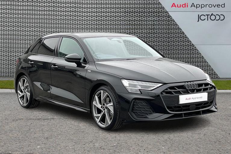 Used 2026 AUDI A3 1.5 TFSI Black Edition Sportback 5dr Petrol S Tronic Euro 6 (s/s) (150 ps) Mythos Black Metallic at JCT600