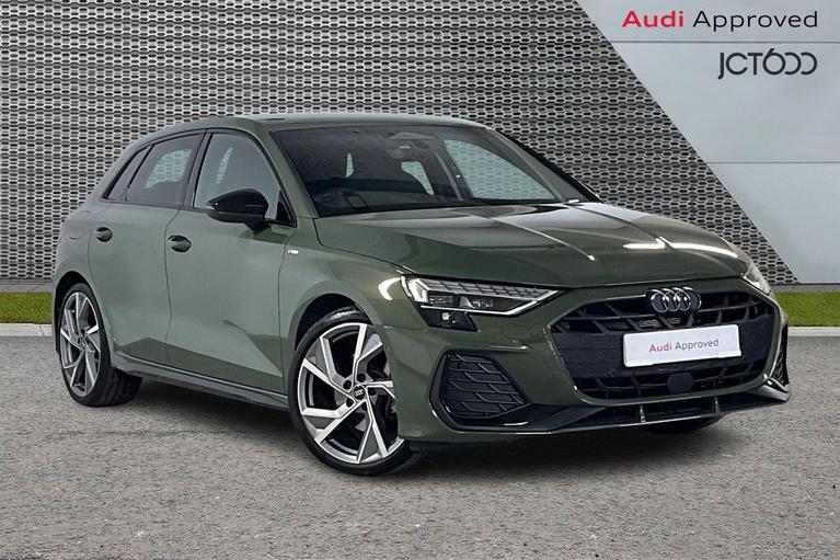Used 2025 Audi A3 1.5 TFSI Black Edition Sportback 5dr Petrol S Tronic Euro 6 (s/s) (150 ps) Green at JCT600