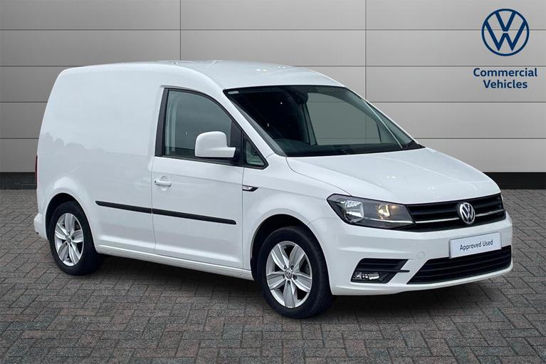 Used 2018 VOLKSWAGEN Caddy C20 Highline SWB EU6 150 PS 2.0 TDI BMT 6sp DSG Panel Van Candy White at JCT600