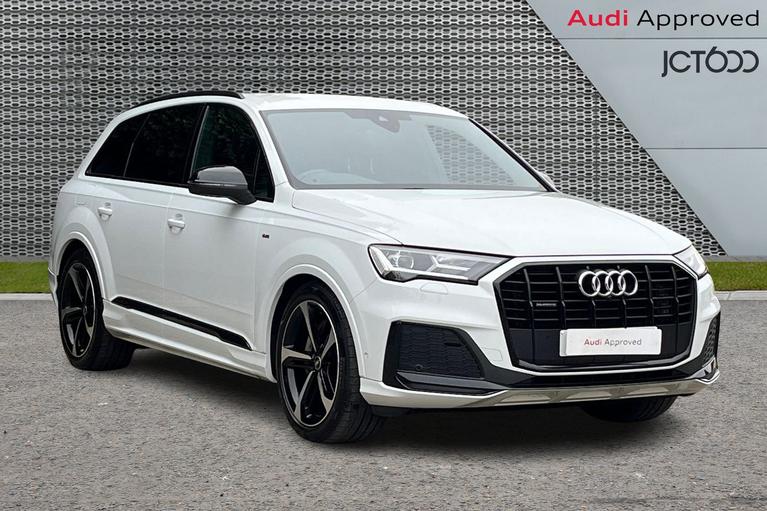 Used 2023 Audi Q7 3.0 TDI V6 45 Black Edition SUV 5dr Diesel Tiptronic quattro Euro 6 (s/s) (231 ps) White at JCT600