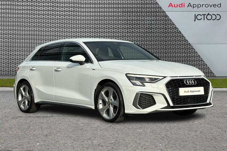 Used 2020 AUDI A3 1.5 TFSI 35 S line Sportback 5dr Petrol Manual Euro 6 (s/s) (150 ps) White at JCT600