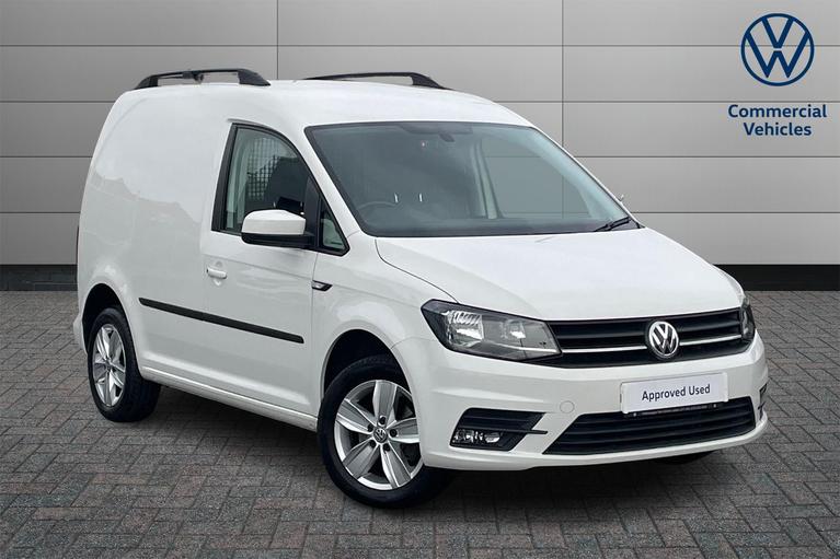 Used 2020 VOLKSWAGEN Caddy C20 Highline DSG SWB Euro 6 150ps *AIR CON*SAT NAV*12 MONTH VW WARRANTY* Candy White at JCT600