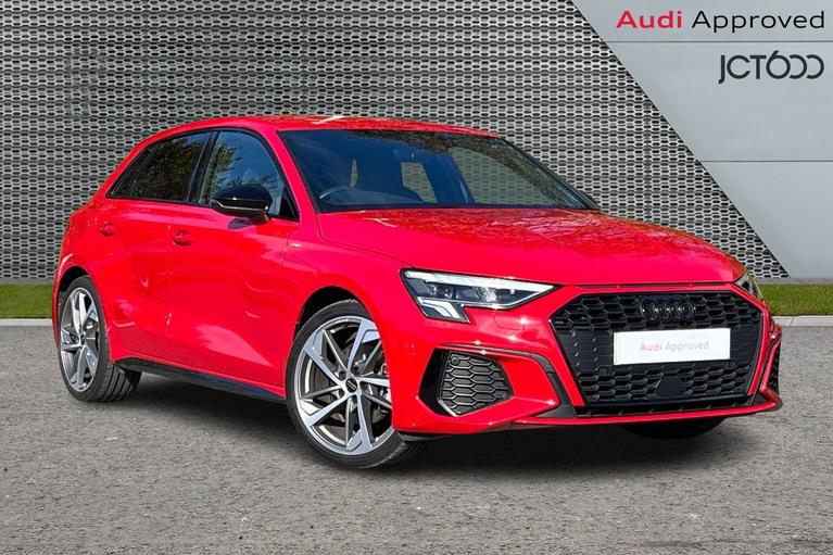 Used 2023 AUDI A3 1.5 TFSI 35 Black Edition Sportback 5dr Petrol Manual Euro 6 (s/s) (150 ps) Red at JCT600