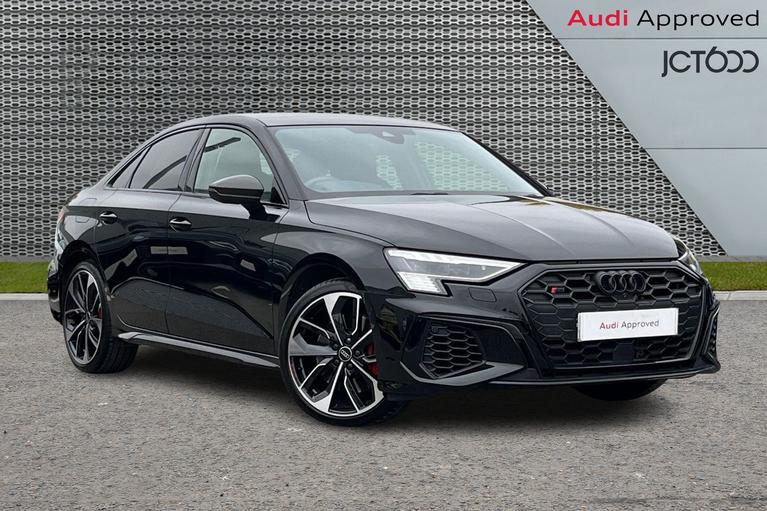 Used 2023 AUDI A3 S3 2.0 TFSI Vorsprung Saloon 4dr Petrol S Tronic quattro Euro 6 (s/s) (310 ps) Black at JCT600