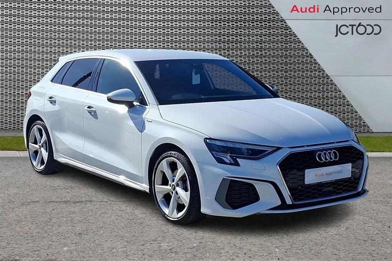 Used 2022 AUDI A3 1.5 TFSI 35 S line Sportback 5dr Petrol Manual Euro 6 (s/s) (150 ps) White at JCT600