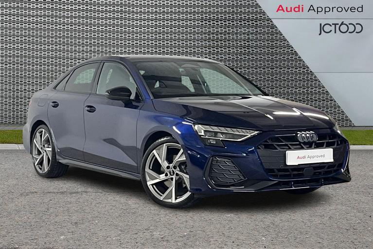 Used 2026 Audi A3 Saloon Black Edition TFSI 150 PS S tronic 4 Door Navarra Blue at JCT600