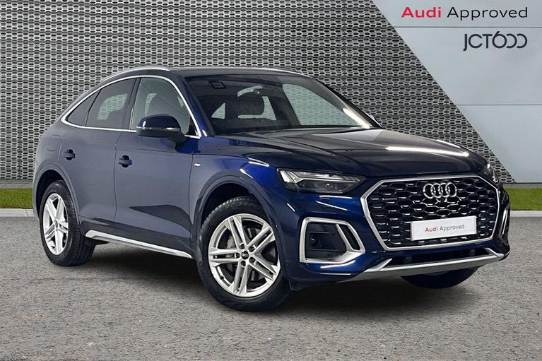 Used 2022 Audi Q5 2.0 TDI 40 S line Sportback 5dr Diesel S Tronic quattro Euro 6 (s/s) (204 ps) Blue at JCT600