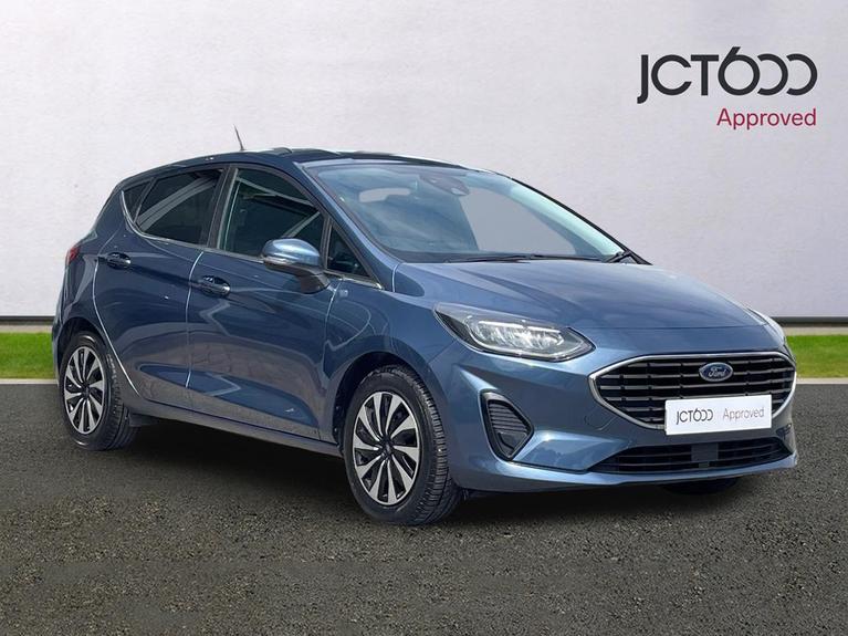 Used 2022 FORD Fiesta 1.0T EcoBoost MHEV Titanium Hatchback 5dr Petrol Hybrid Manual Euro 6 (s/s) (125 ps) Blue at JCT600