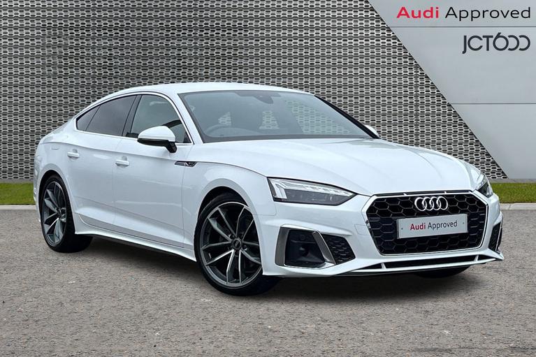 Used 2022 Audi A5 2.0 TDI 35 S line Sportback 5dr Diesel S Tronic Euro 6 (s/s) (163 ps) White at JCT600