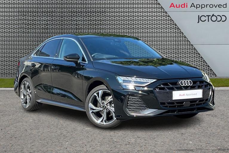 Used 2024 AUDI A3 1.5 TFSI 35 S line Saloon 4dr Petrol S Tronic Euro 6 (s/s) (150 ps) Black at JCT600