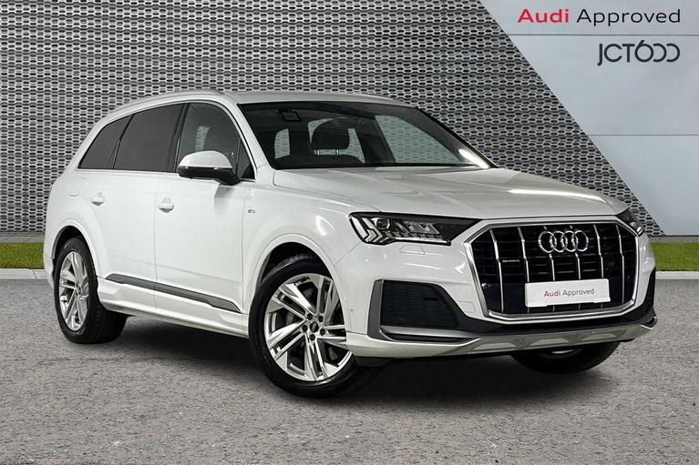 Used 2022 AUDI Q7 3.0 TDI V6 45 S line SUV 5dr Diesel Tiptronic quattro Euro 6 (s/s) (231 ps) White at JCT600