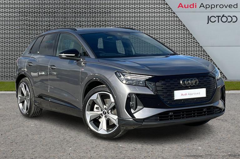 Used 2024 AUDI Q4 E-Tron 55 Black Edition SUV 5dr Electric Auto quattro 82kWh (340 ps) Typhoon grey, metallic at JCT600