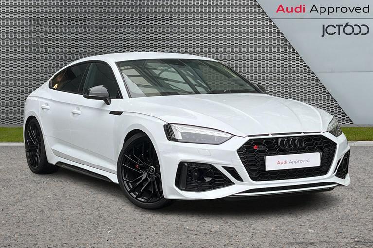 Used 2023 AUDI RS5 2.9 TFSI V6 Carbon Black Sportback 5dr Petrol Tiptronic quattro Euro 6 (s/s) (450 ps) White at JCT600