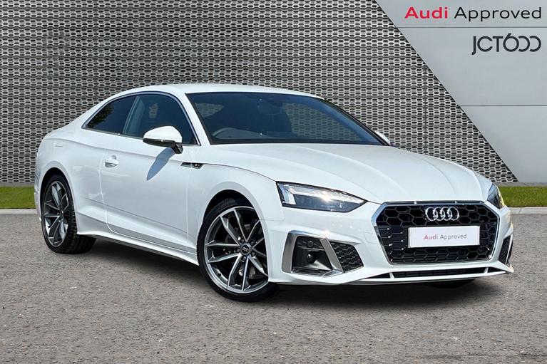 Used 2024 Audi A5 2.0 TFSI 35 S line Coupe 2dr Petrol S Tronic Euro 6 (s/s) (150 ps) White at JCT600