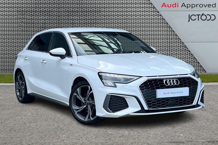 Used 2022 AUDI A3 1.5 TFSI 35 S line Sportback 5dr Petrol Manual Euro 6 (s/s) (150 ps) White at JCT600