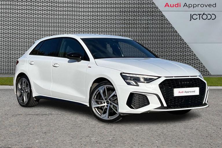 Used 2024 AUDI A3 1.5 TFSI 35 Black Edition Sportback 5dr Petrol S Tronic Euro 6 (s/s) (150 ps) White at JCT600