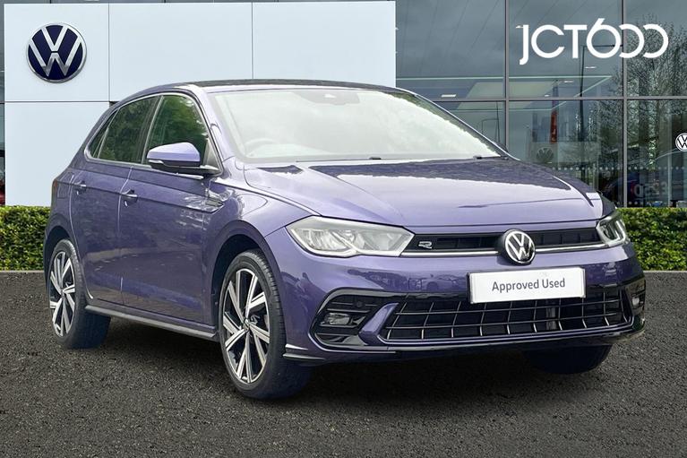 Used 2022 VOLKSWAGEN Polo 1.0 TSI R-Line Hatchback 5dr Petrol Manual Euro 6 (s/s) (95 ps) Purple at JCT600