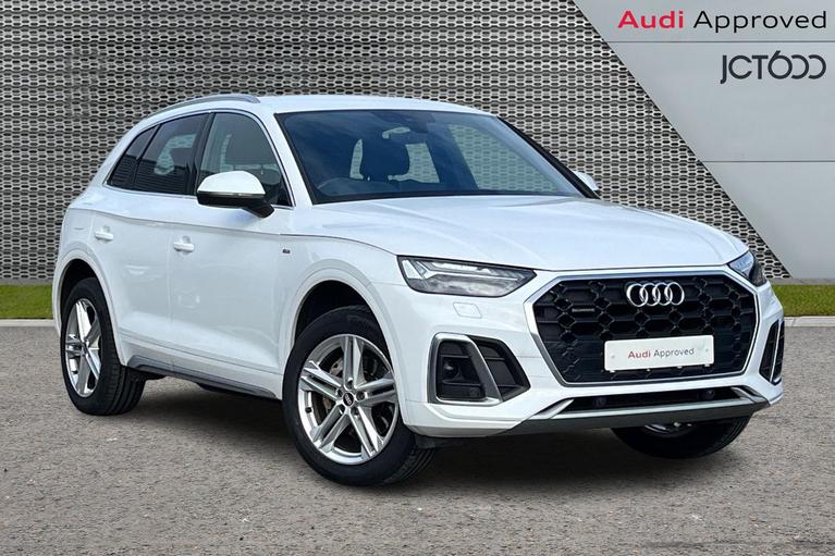 Used 2021 AUDI Q5 2.0 TDI 40 S line SUV 5dr Diesel S Tronic quattro Euro 6 (s/s) (204 ps) White at JCT600