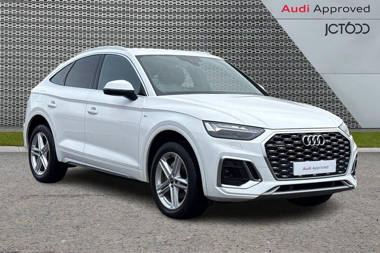 Used 2022 Audi Q5 2.0 TDI 40 S line Sportback 5dr Diesel S Tronic quattro Euro 6 (s/s) (204 ps) White at JCT600