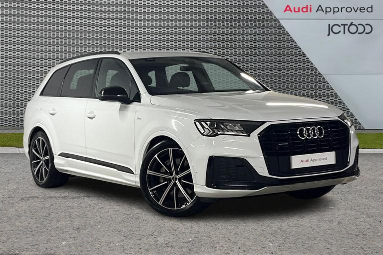 Used 2023 Audi Q7 3.0 TDI V6 45 Black Edition SUV 5dr Diesel Tiptronic quattro Euro 6 (s/s) (231 ps) White at JCT600