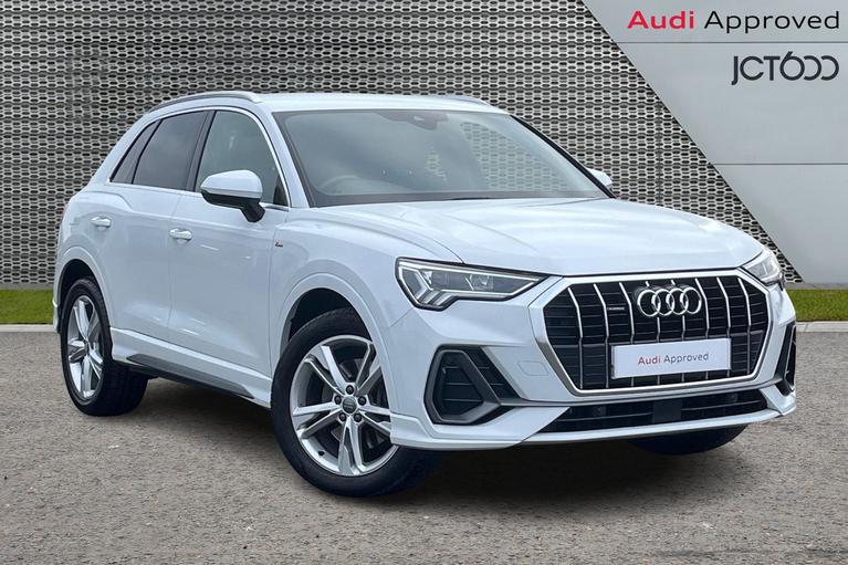 Used 2020 AUDI Q3 2.0 TFSI 40 S line SUV 5dr Petrol S Tronic quattro Euro 6 (s/s) (190 ps) Glacier White Metallic at JCT600