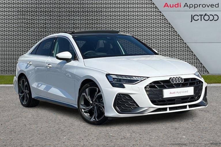 Used 2024 AUDI A3 1.5 TFSI 35 S line Saloon 4dr Petrol S Tronic Euro 6 (s/s) (150 ps) Arkona white, solid at JCT600