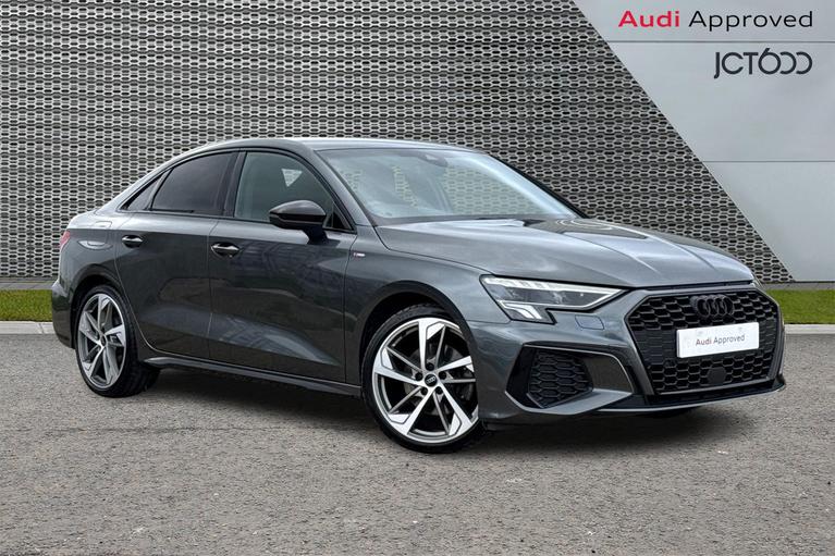 Used 2024 AUDI A3 1.5 TFSI 35 Black Edition Saloon 4dr Petrol S Tronic Euro 6 (s/s) (150 ps) Grey at JCT600