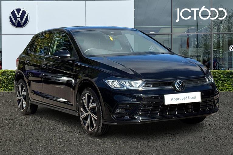 Used 2023 VOLKSWAGEN Polo 1.0 TSI R-Line Hatchback 5dr Petrol Manual Euro 6 (s/s) (95 ps) Black at JCT600