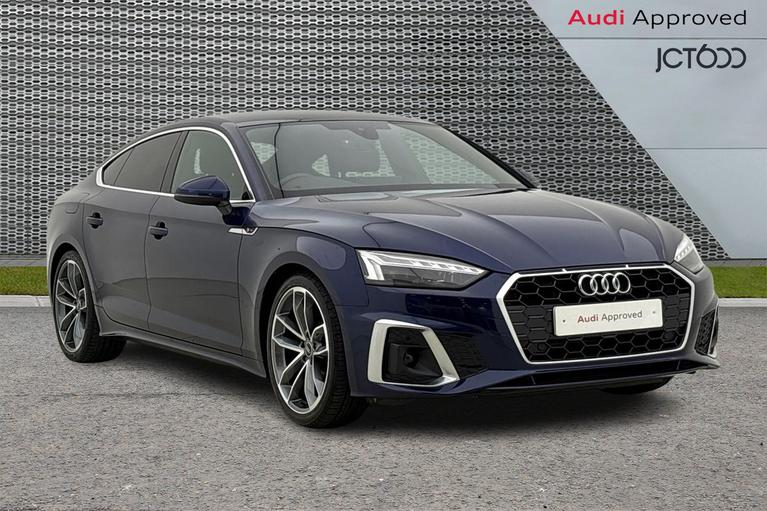 Used 2023 AUDI A5 2.0 TDI 35 S line Sportback 5dr Diesel S Tronic Euro 6 (s/s) (163 ps) Blue at JCT600