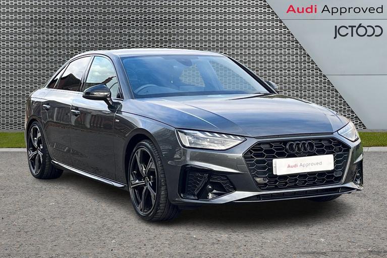 Used 2023 AUDI A4 2.0 TFSI 35 Black Edition Saloon 4dr Petrol S Tronic Euro 6 (s/s) (150 ps) Grey at JCT600