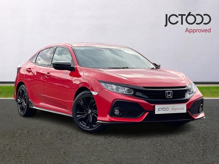 Used 2019 HONDA Civic 1.0 VTEC Turbo Sport Line Hatchback 5dr Petrol CVT Euro 6 (s/s) (126 ps) Red at JCT600