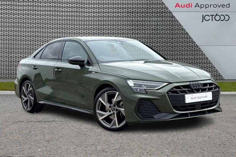 Used 2025 Audi A3 1.5 TFSI 35 Black Edition Saloon 4dr Petrol S Tronic Euro 6 (s/s) (150 ps) Green at JCT600