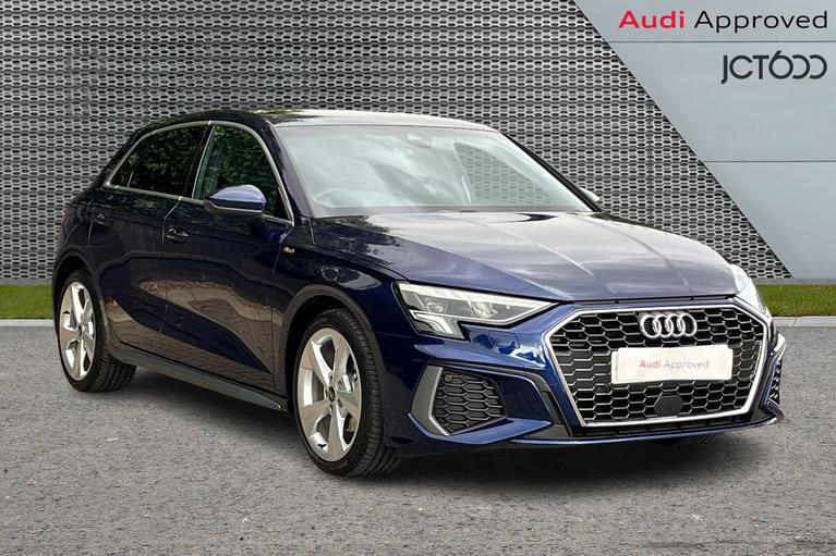 Used 2024 AUDI A3 1.0 TFSI 30 S line Sportback 5dr Petrol S Tronic Euro 6 (s/s) (110 ps) Navarra blue at JCT600