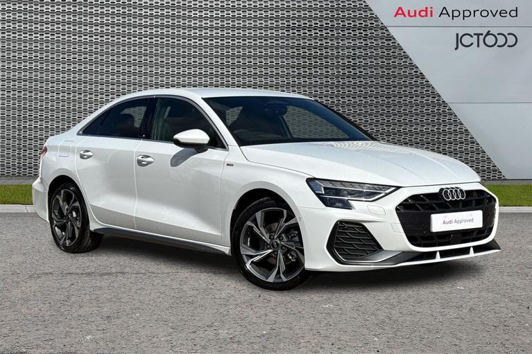 Used 2026 AUDI A3 1.5 TFSI 35 S line Saloon 4dr Petrol S Tronic Euro 6 (s/s) (150 ps) White at JCT600