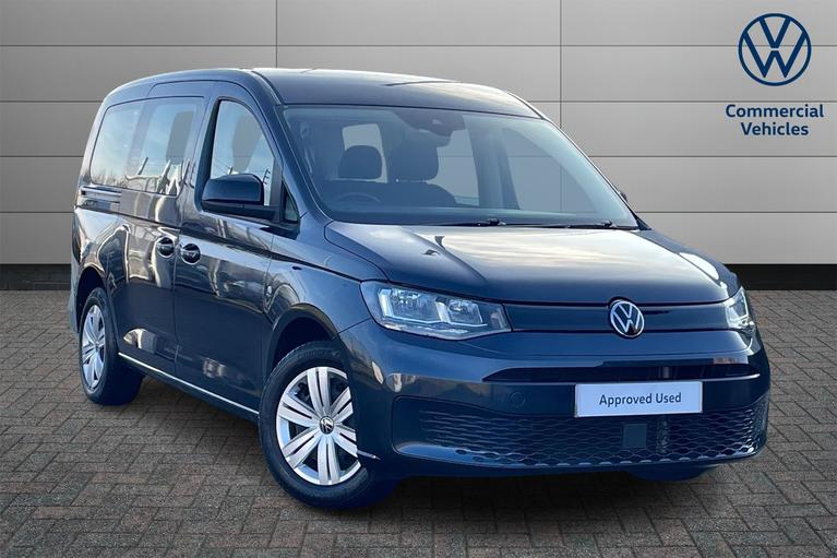 Used 2022 VOLKSWAGEN Caddy Maxi MPV DSG Euro 6 122ps *AIR CON*7 SEATS* Starlight Blue at JCT600