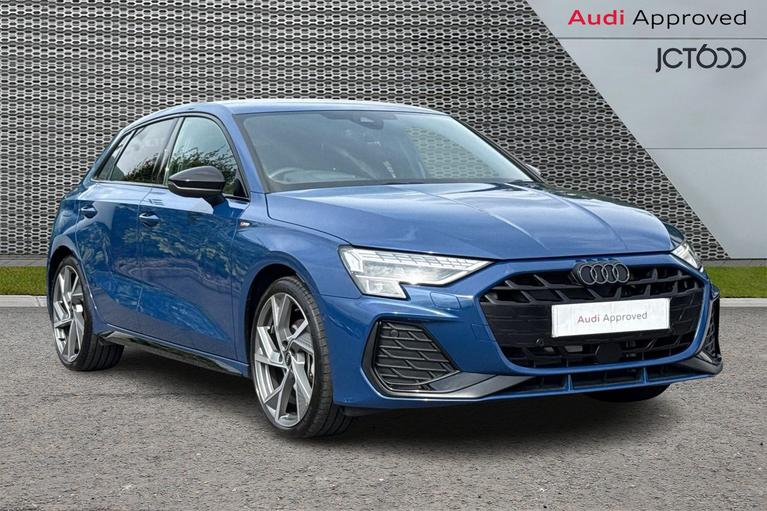 Used 2025 AUDI A3 Sportback Black Edition 35 TFSI 150 PS S tronic (Technology Pack) Ascari Blue at JCT600