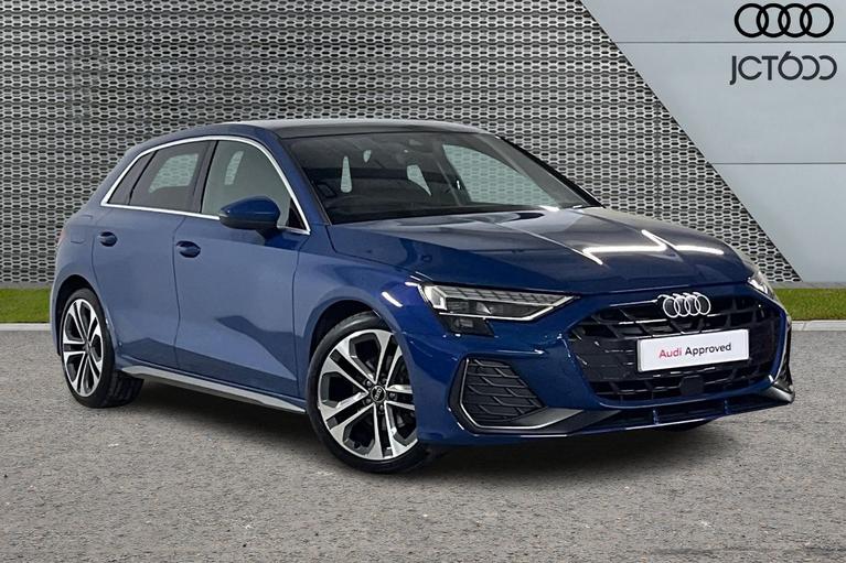 Used 2024 AUDI A3 1.5 TFSI 35 S line Sportback 5dr Petrol Manual Euro 6 (s/s) (150 ps) Blue at JCT600