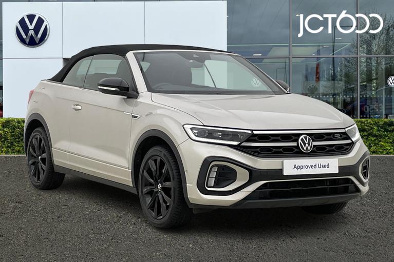 Used 2022 VOLKSWAGEN T-Roc 1.5 TSI R-Line Convertible 2dr Petrol DSG 2WD Euro 6 (s/s) (150 ps) Ivory Silver/Black at JCT600