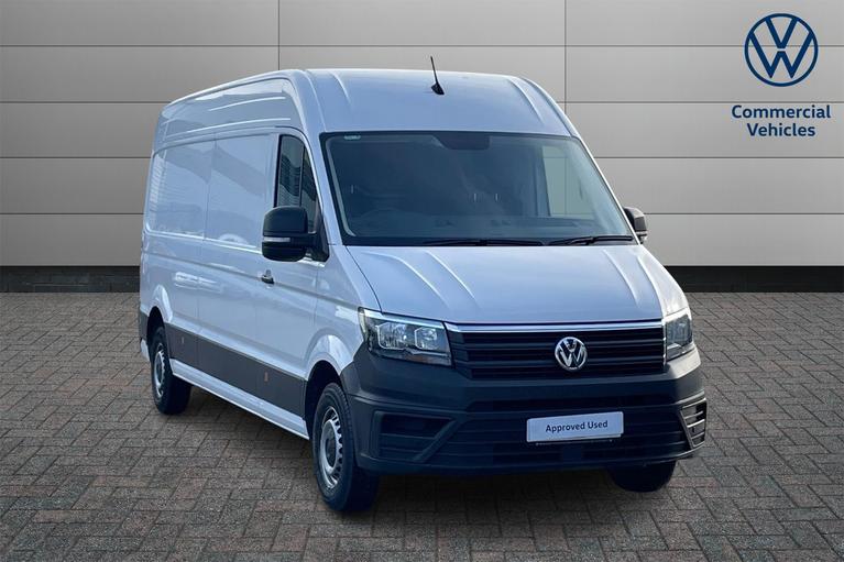 Used 2023 VOLKSWAGEN Crafter CR35 Trendline Panel Van LWB Euro 6 140ps *AIR CON*APP CONNECT*PARKING SENSORS* Candy White at JCT600