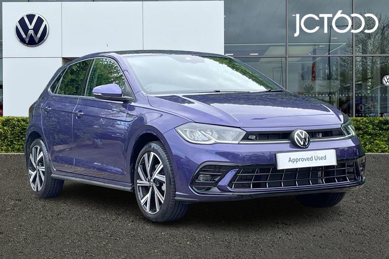 Used 2022 VOLKSWAGEN Polo R-Line 1.0 TSI 110PS 7-speed DSG Vibrant Violet Purple at JCT600