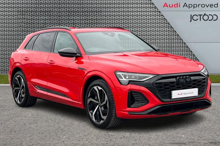 Used 2024 AUDI Q8 E-Tron 55 Black Edition SUV 5dr Electric Auto quattro 114kWh (11kW Charger) (408 ps) Soneira red, metallic at JCT600