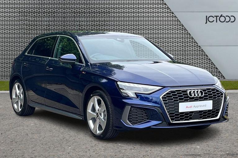 Used 2024 AUDI A3 Sportback S line 30 TFSI 110 PS S tronic Navarra blue at JCT600